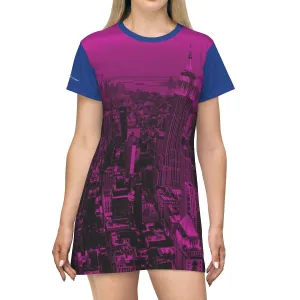 Shirtdress, Blue-Pink NYC View