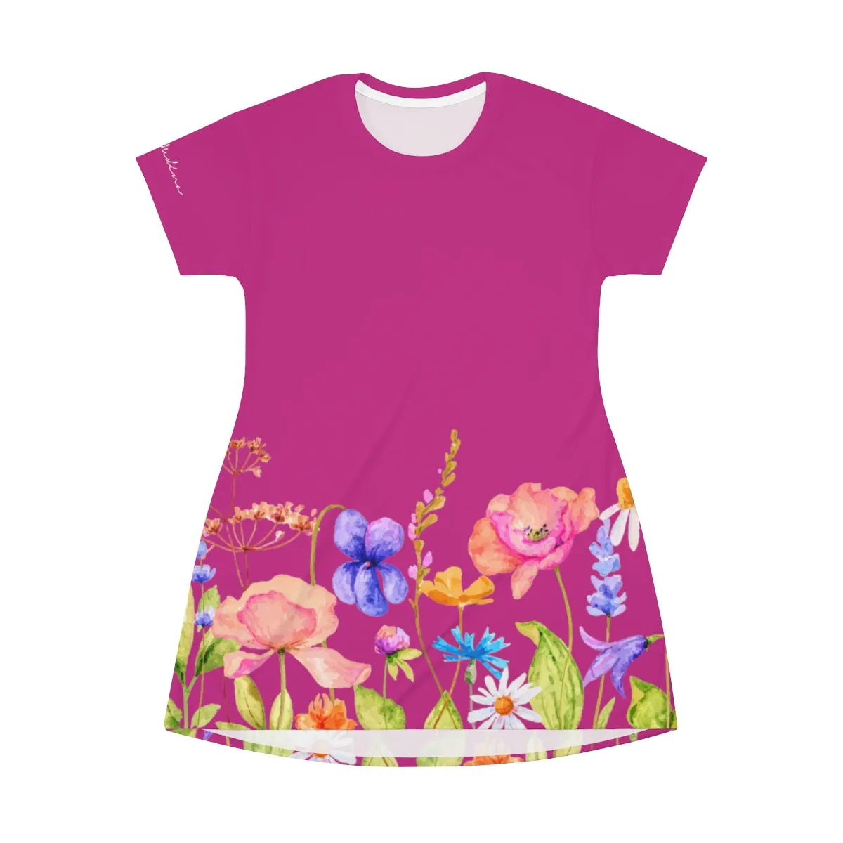Shirtdress, Dark Pink Garden