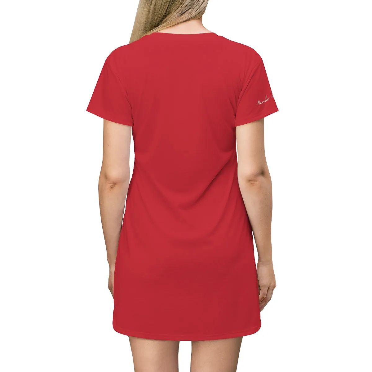 Shirtdress, Dark Red Foliage Motive