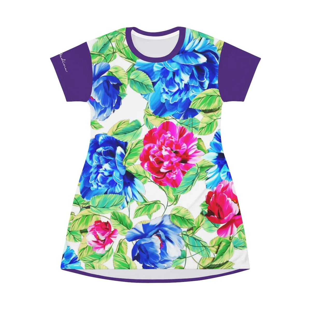 Shirtdress, Purple Floral Motive