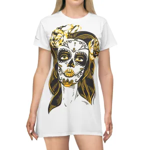 Shirtdress, White Calaca Girl