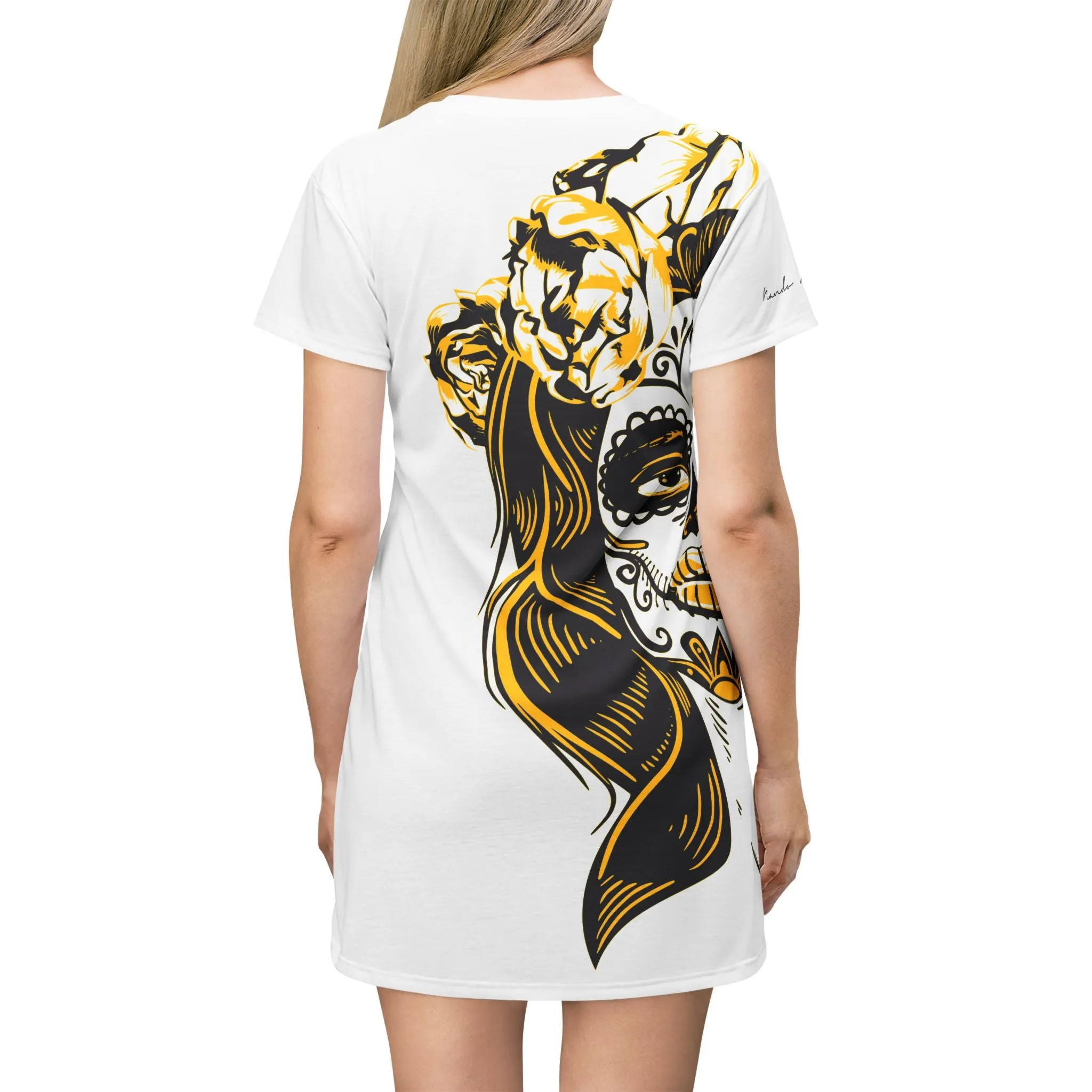 Shirtdress, White Calaca Girl