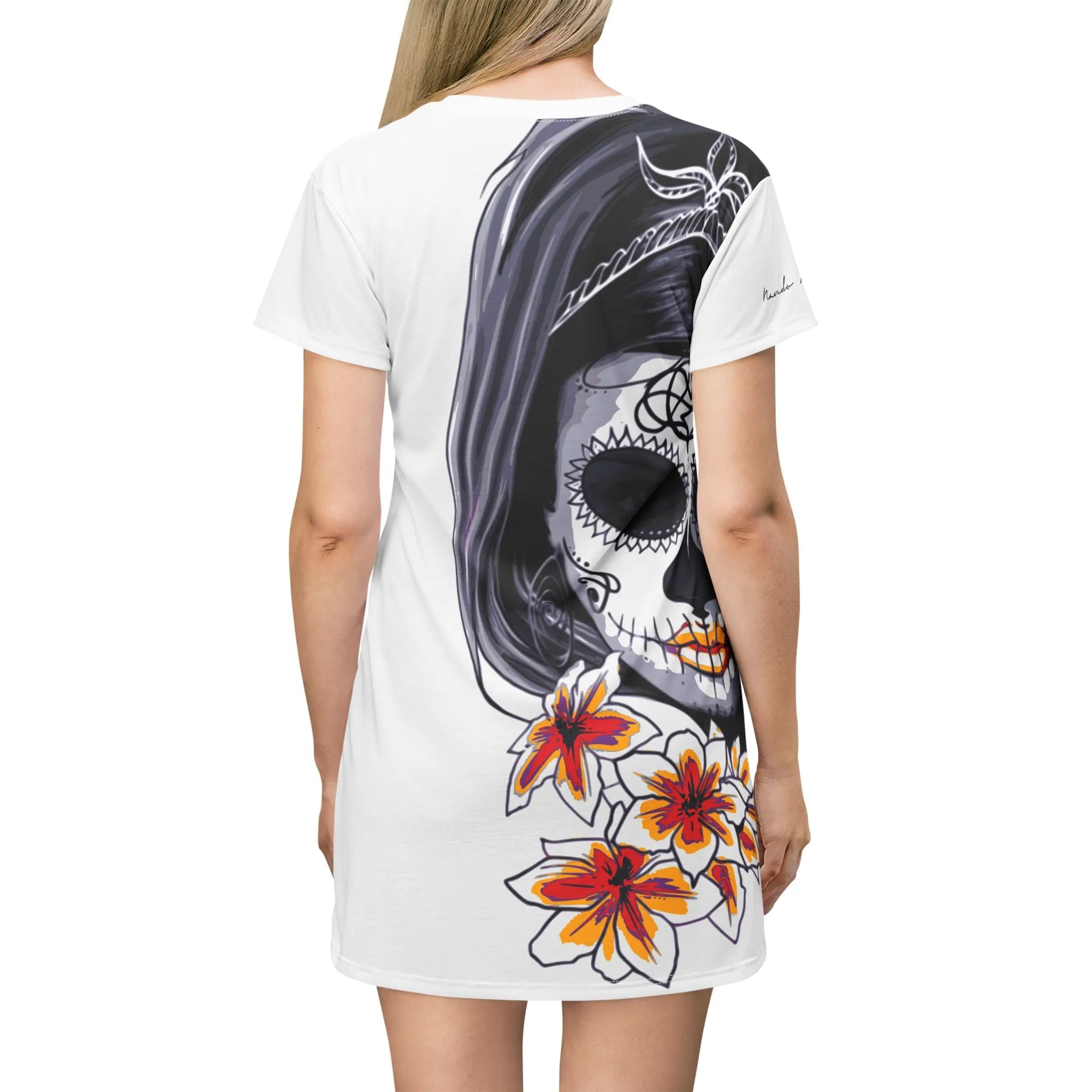 Shirtdress, White Calaca Princess