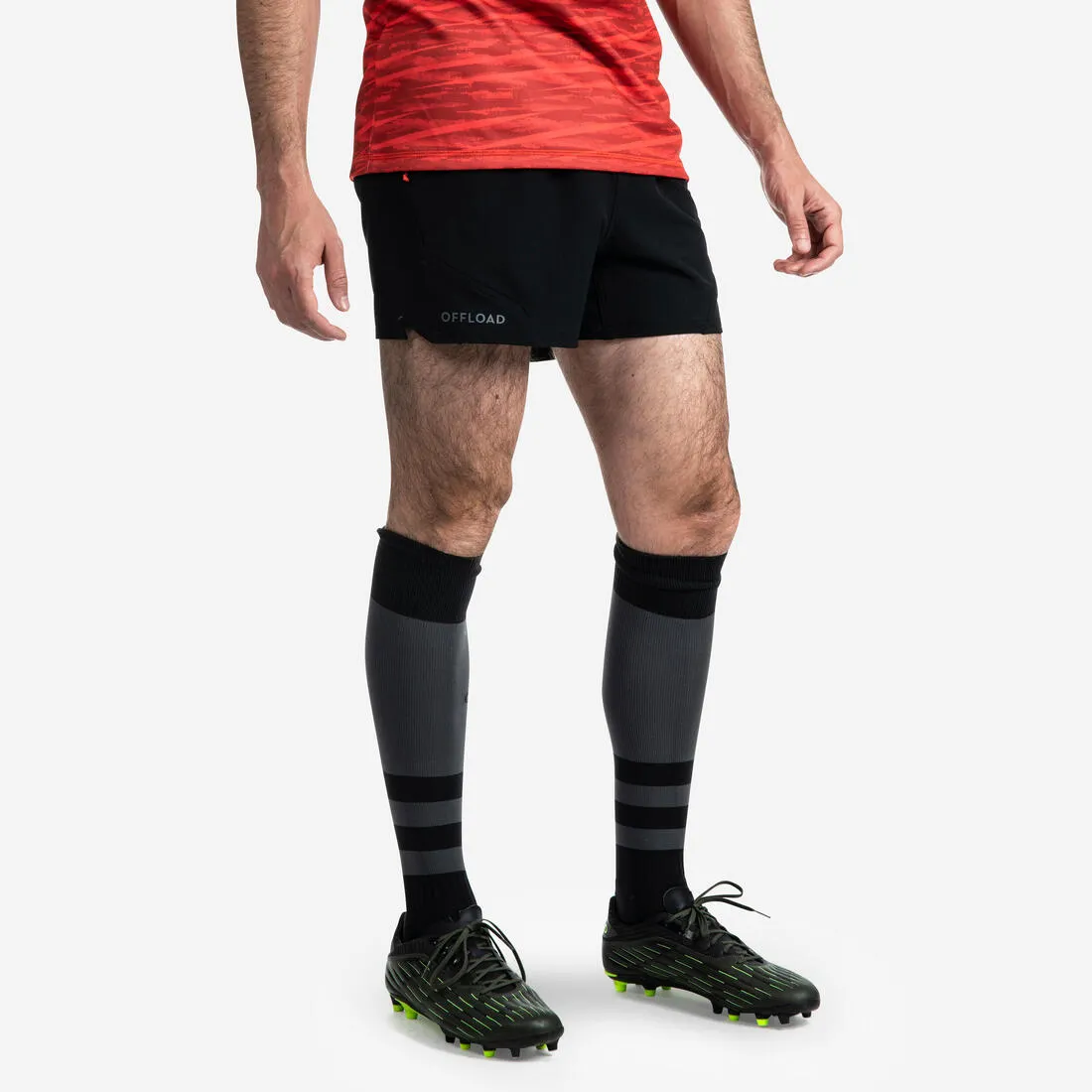Short de rugby R500 homme noir