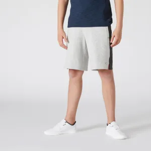 Short enfant coton - 500 gris chiné foncé