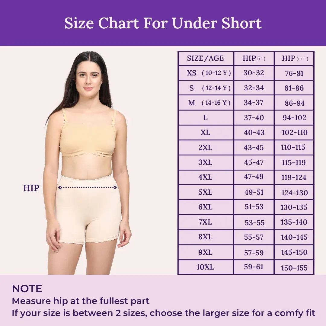 Short Tights For Women | High Waist | Comfy Waistband | Full Coverage | Thigh Length | Chafe Free | 5 Pack