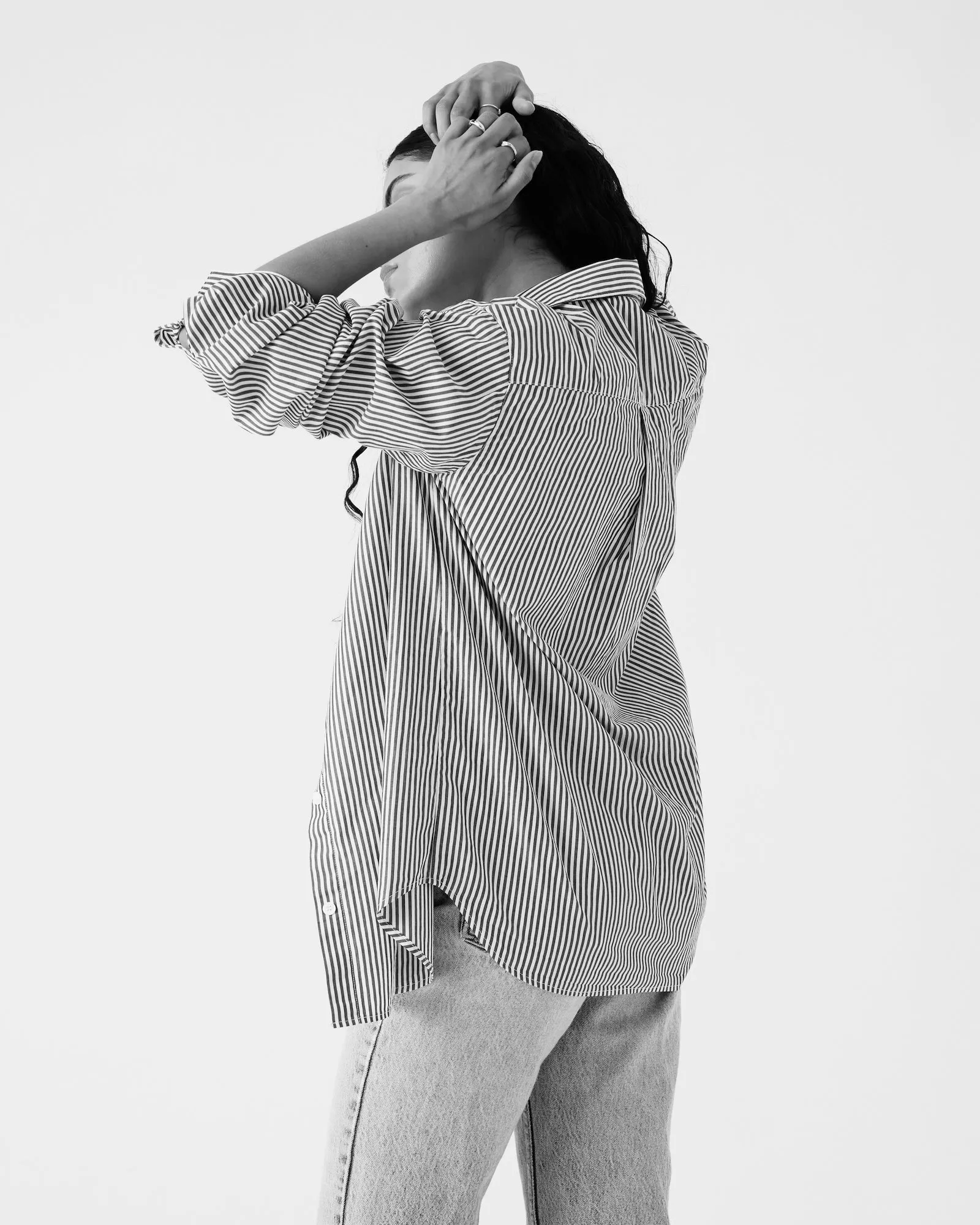 Sienna Shirt | Charcoal Stripe