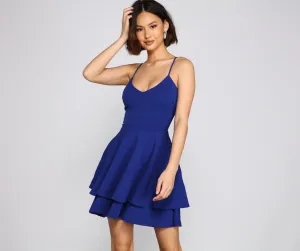 Simply Adorable Stylish Layered Skater Dress