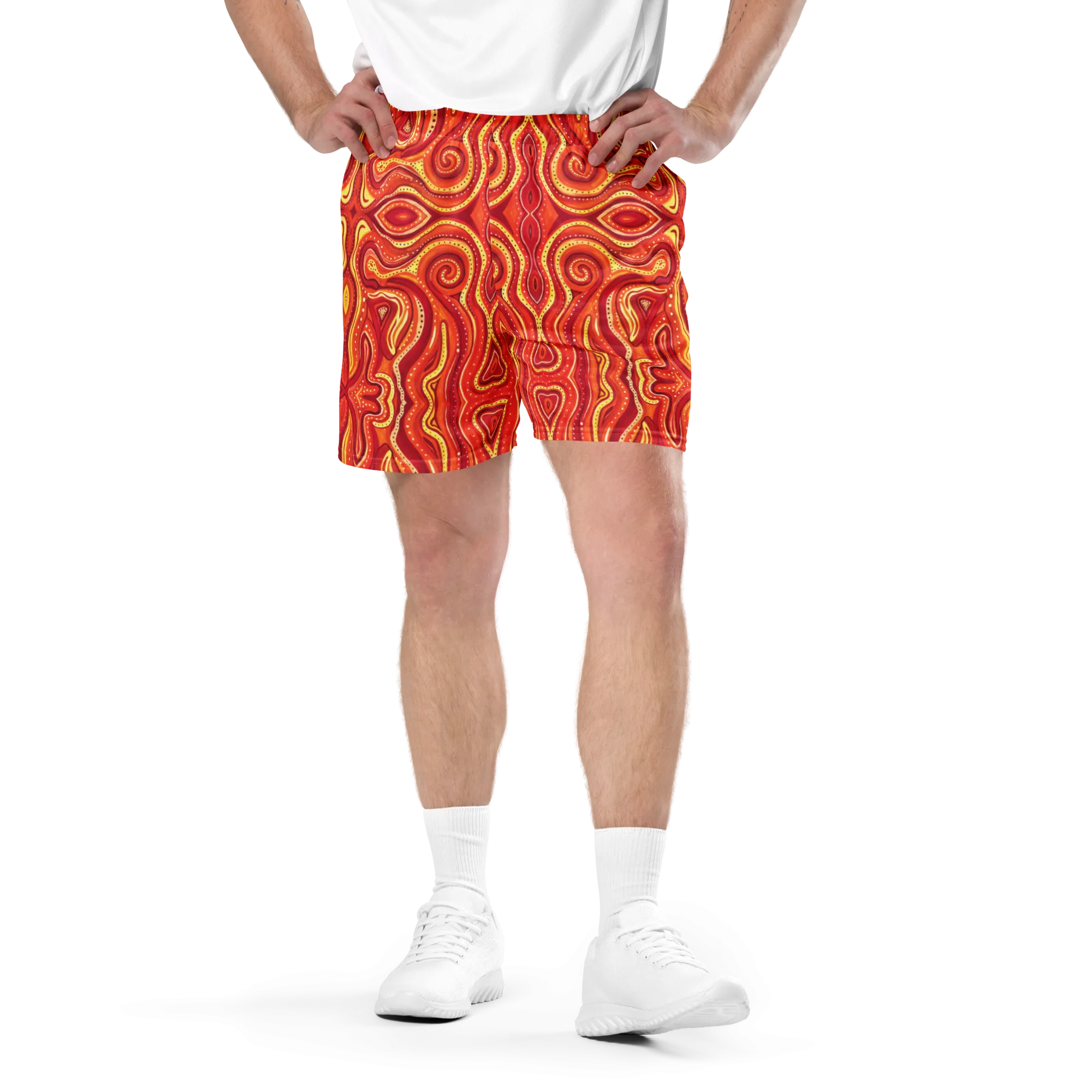 Soft Athletic Shorts (100% Recycled Material)- "Ember" Design