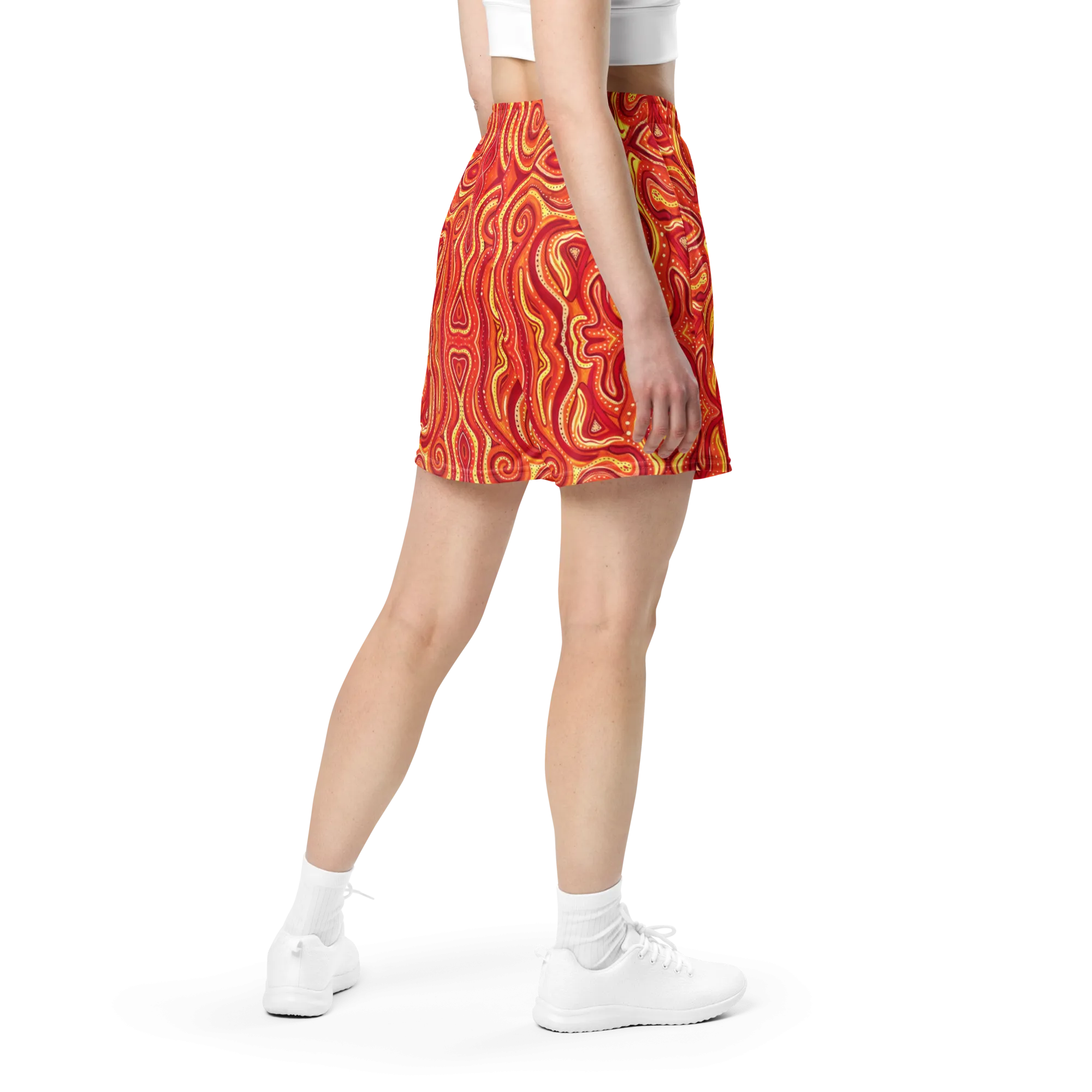 Soft Athletic Shorts (100% Recycled Material)- "Ember" Design