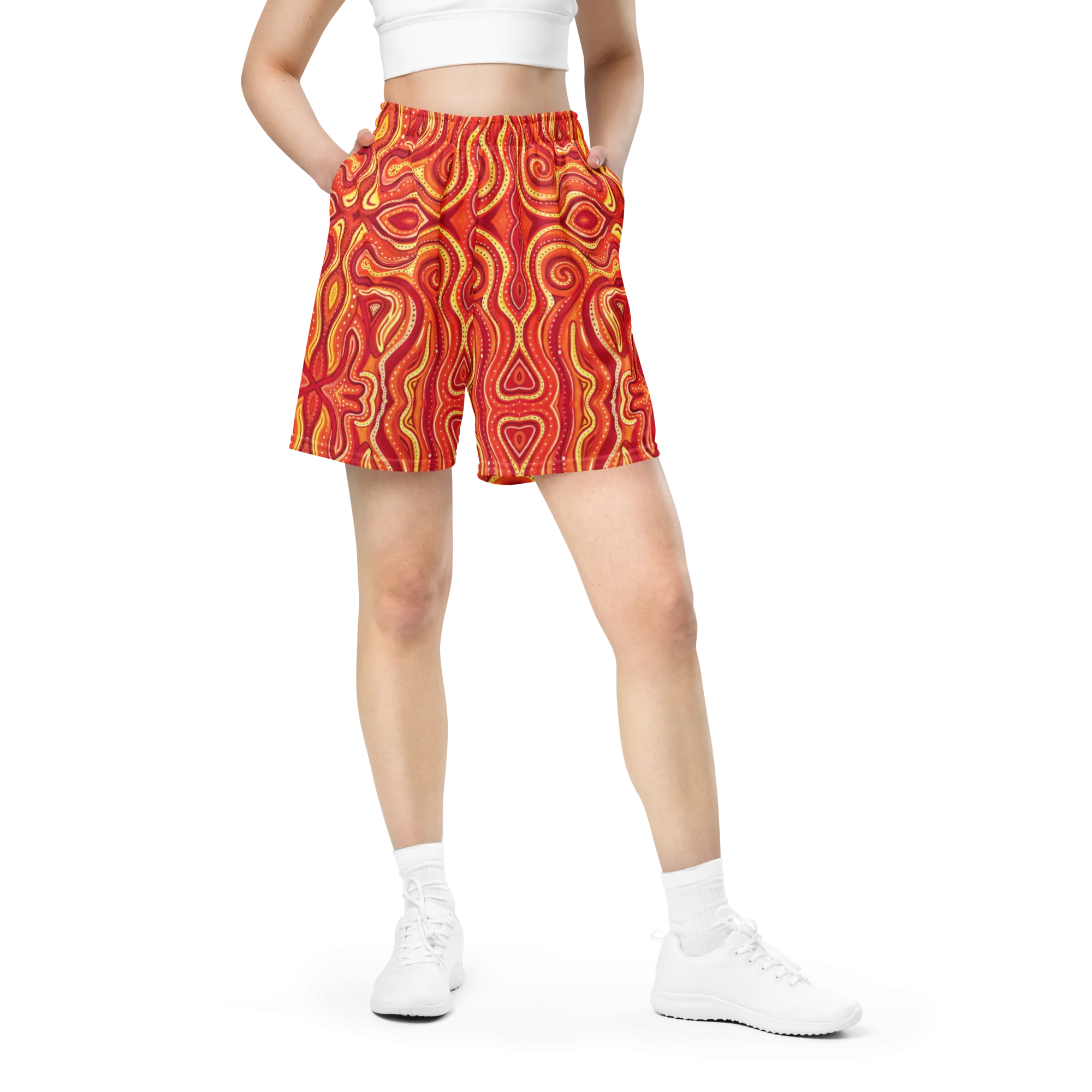 Soft Athletic Shorts (100% Recycled Material)- "Ember" Design