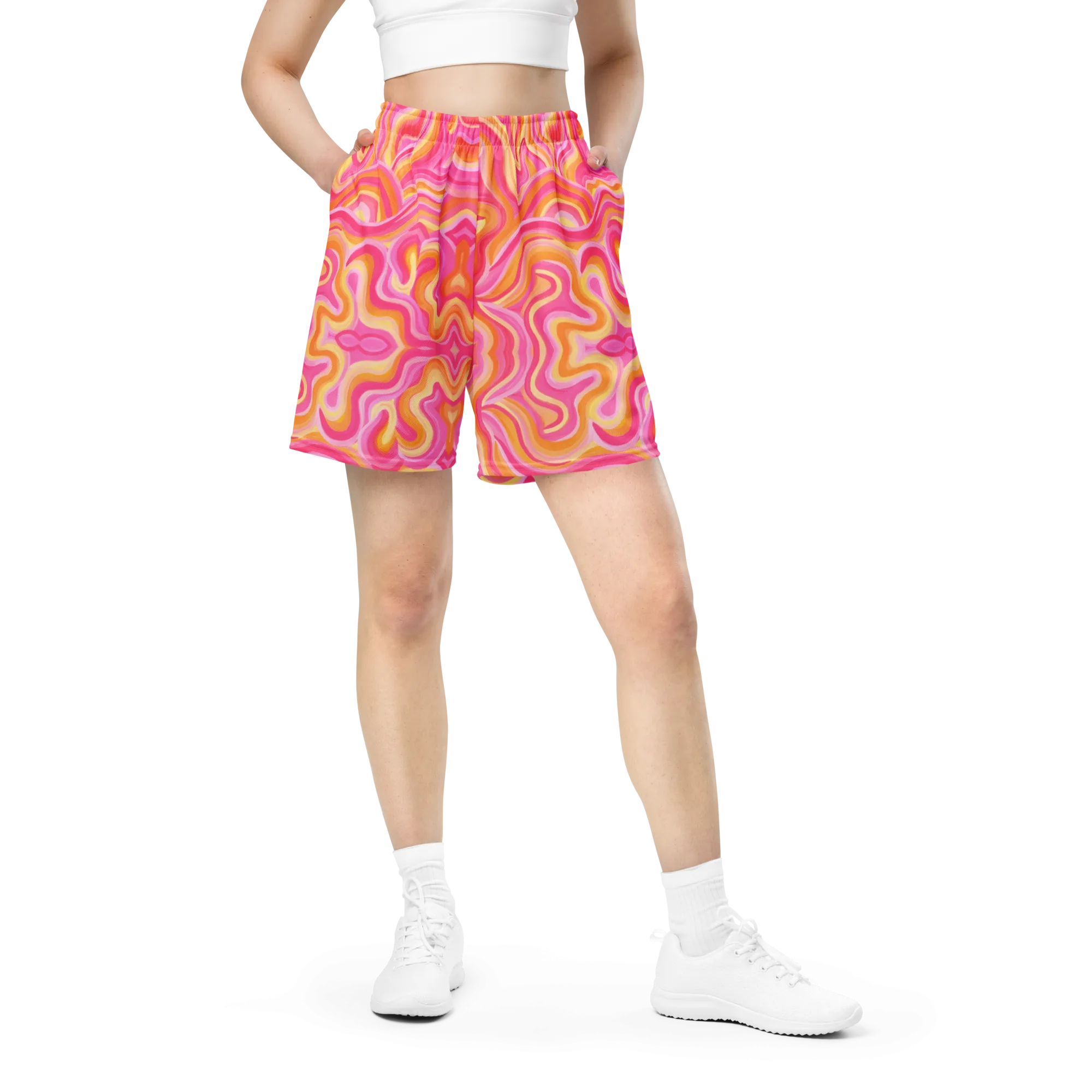 Soft Athletic Shorts (100% Recycled Material)- "Sunset" Design