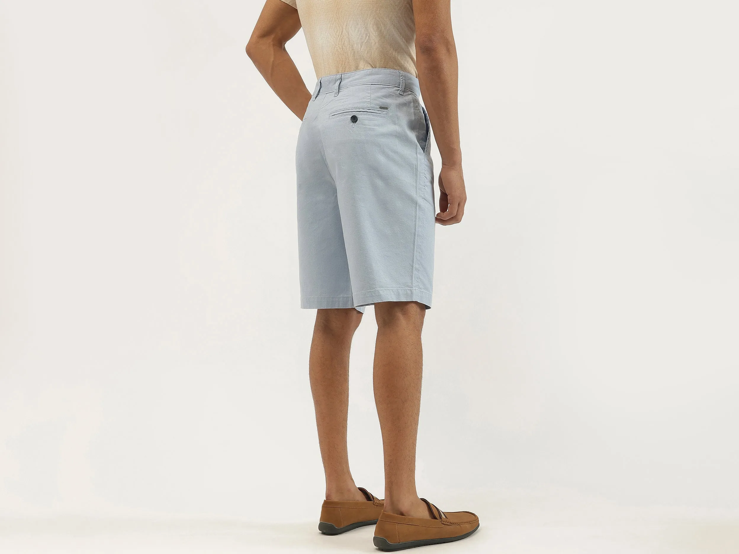 Solid Comfort Fit Chino Shorts