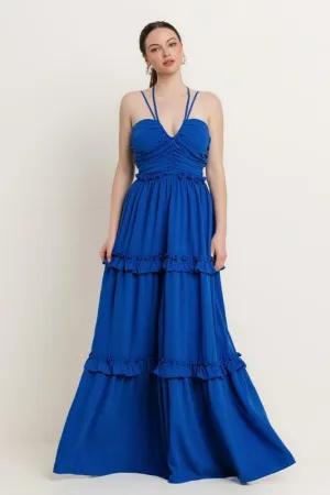 SOLID LAYERED TUBE MAXI DRESS