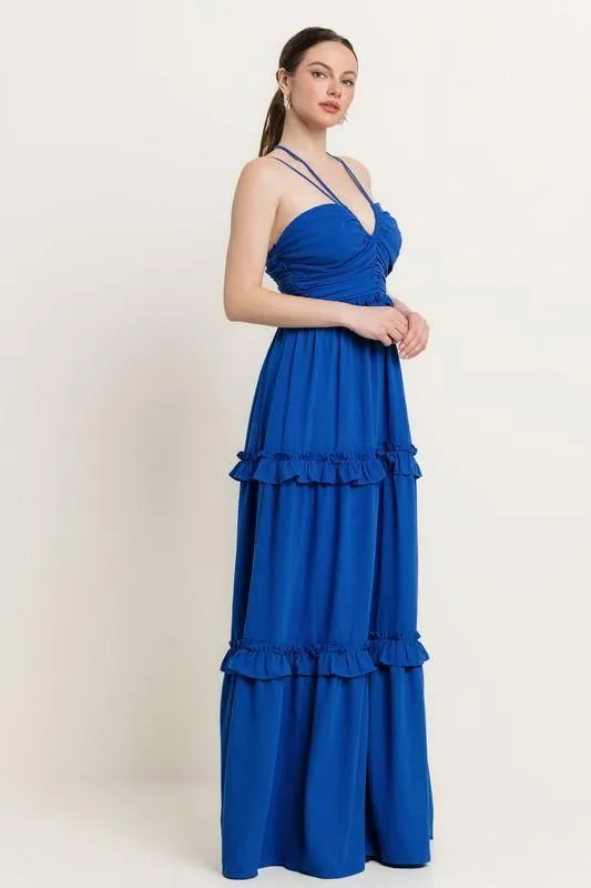 SOLID LAYERED TUBE MAXI DRESS