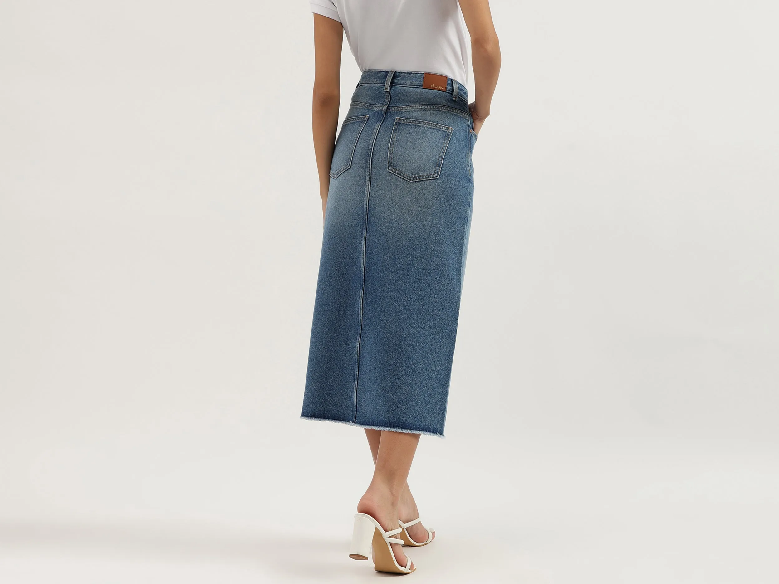 Solid Straight Fit Skirts