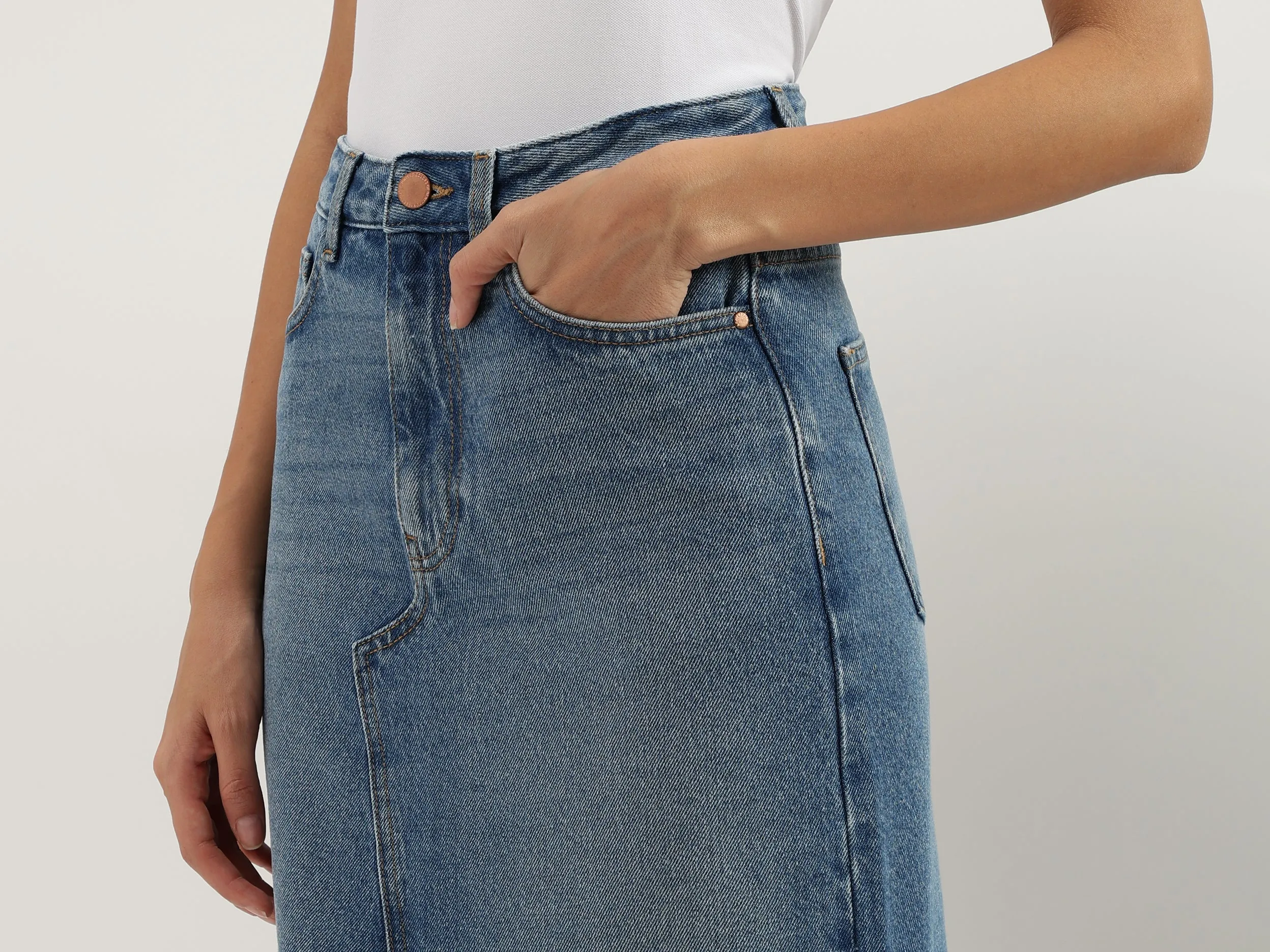Solid Straight Fit Skirts