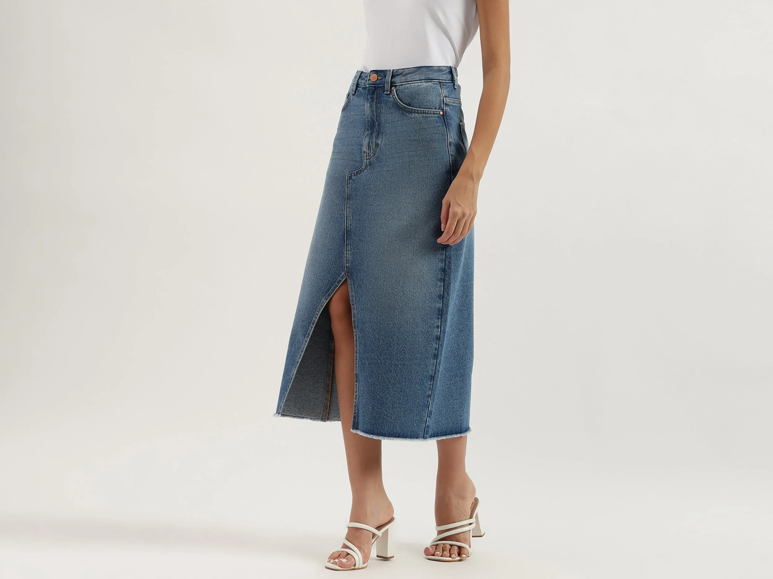Solid Straight Fit Skirts