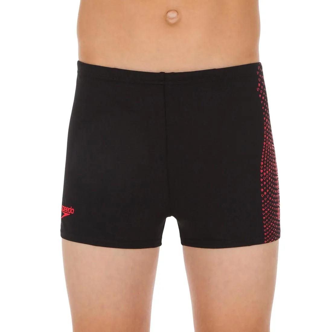 SPEEDO JR BOXER SHORTS - BLACK RED