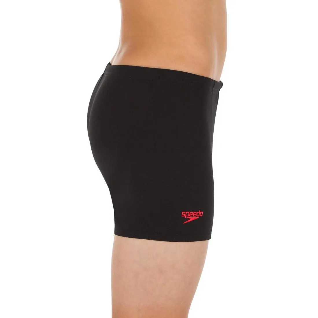 SPEEDO JR BOXER SHORTS - BLACK RED