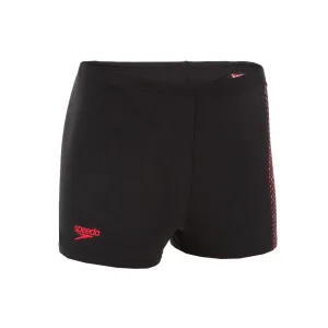 SPEEDO JR BOXER SHORTS - BLACK RED