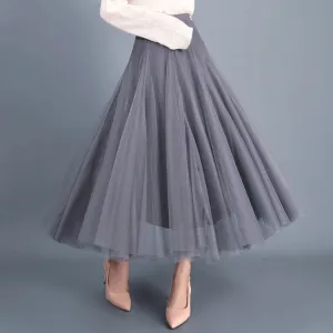 Spring High Waist Slim Skirt Mesh Skirt A Line Skirt