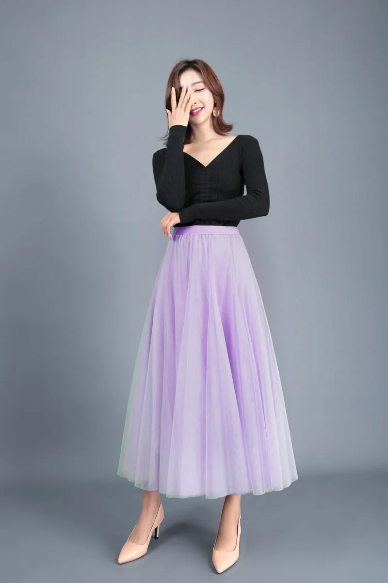 Spring High Waist Slim Skirt Mesh Skirt A Line Skirt