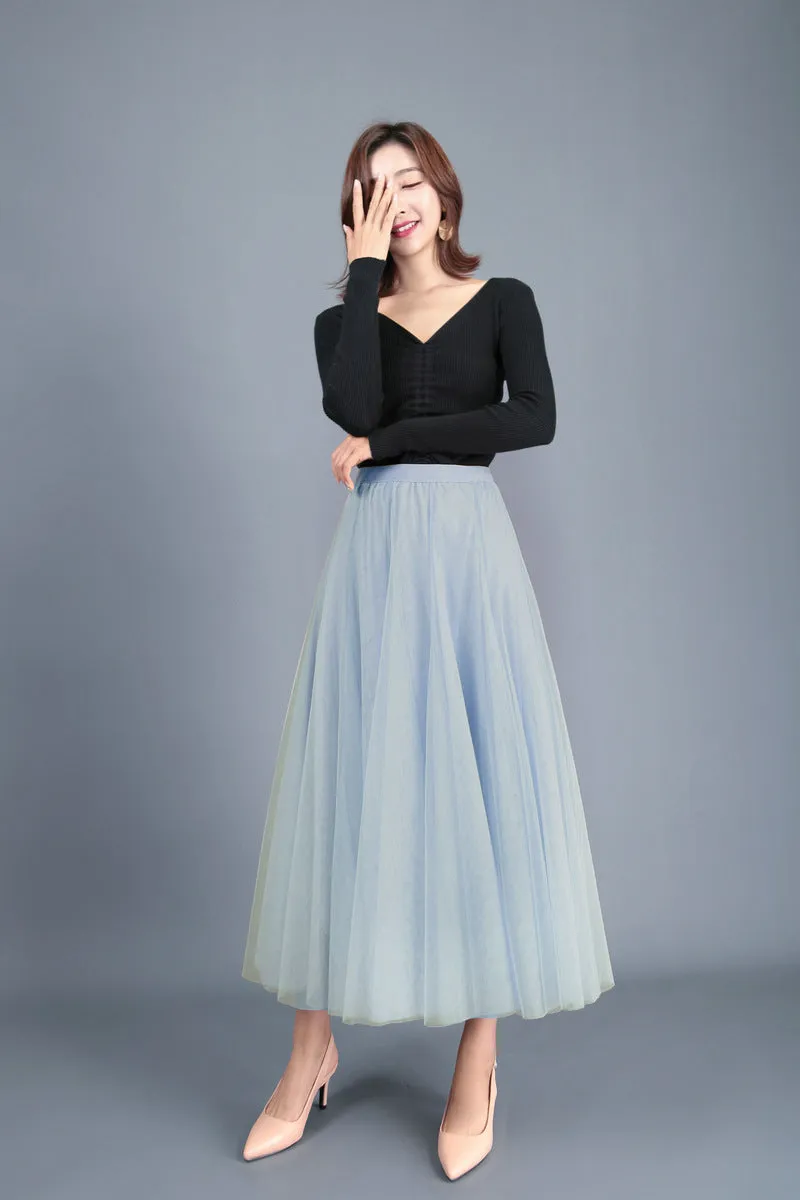 Spring High Waist Slim Skirt Mesh Skirt A Line Skirt