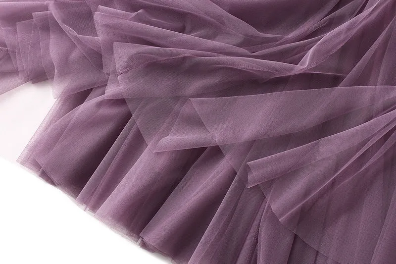 Spring High Waist Slim Skirt Mesh Skirt A Line Skirt