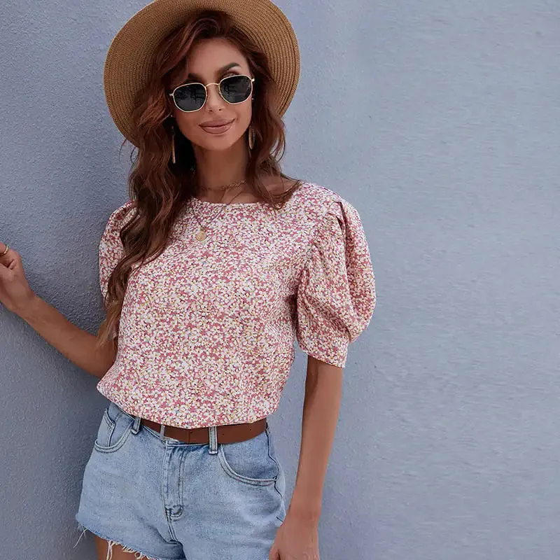 Spring Printed Loose Long-sleeved Tops