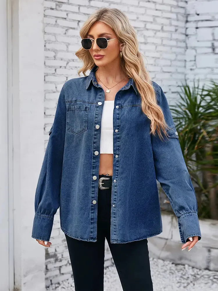 Spring Sleeve Denim Shirt