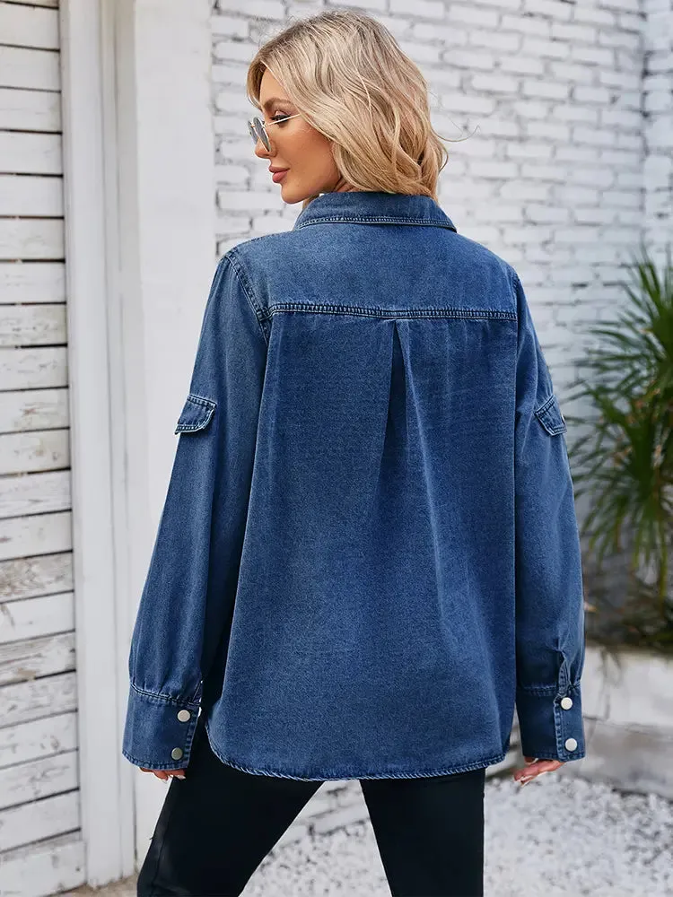 Spring Sleeve Denim Shirt