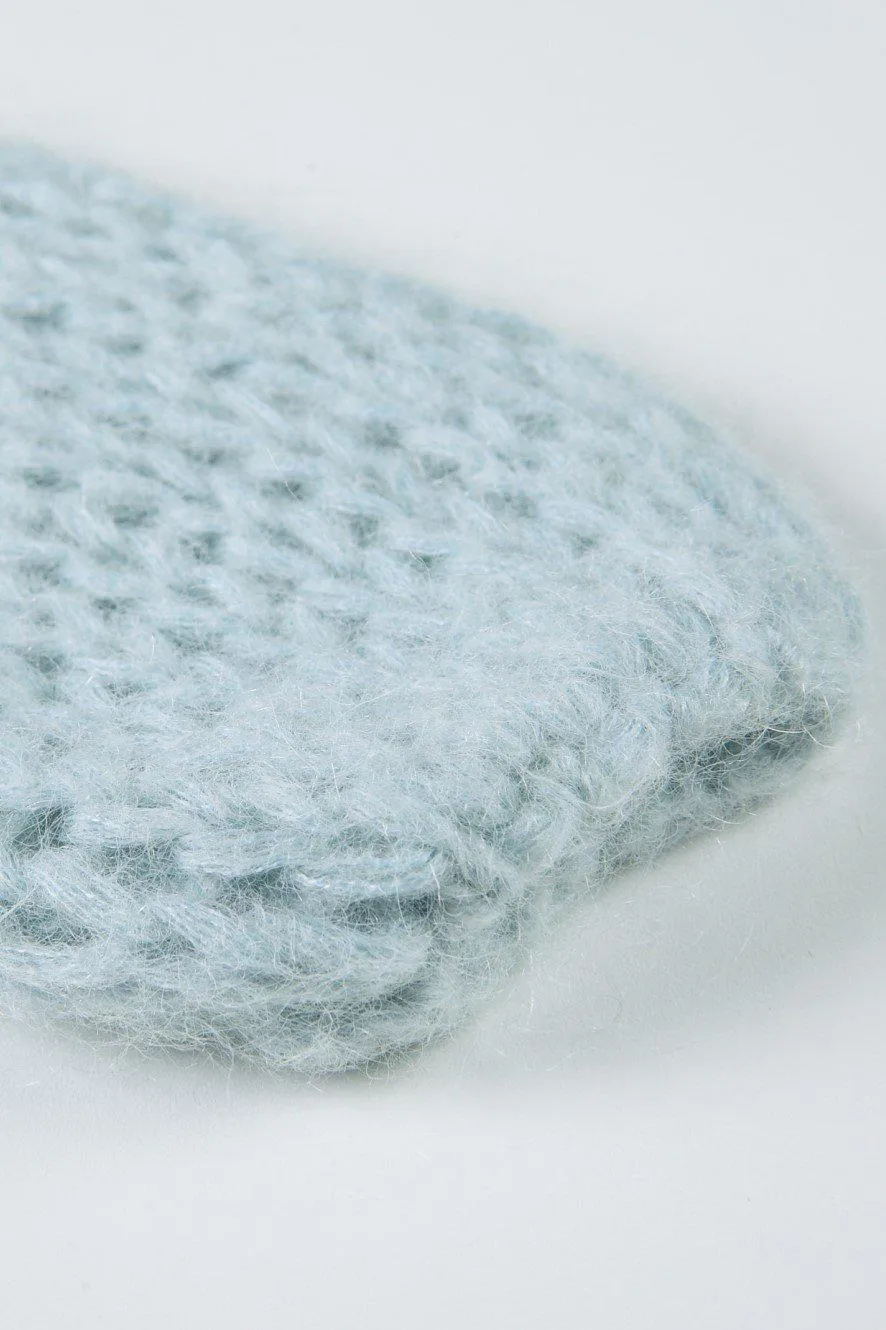 Stay Open Knit Mohair Sweater - Blue