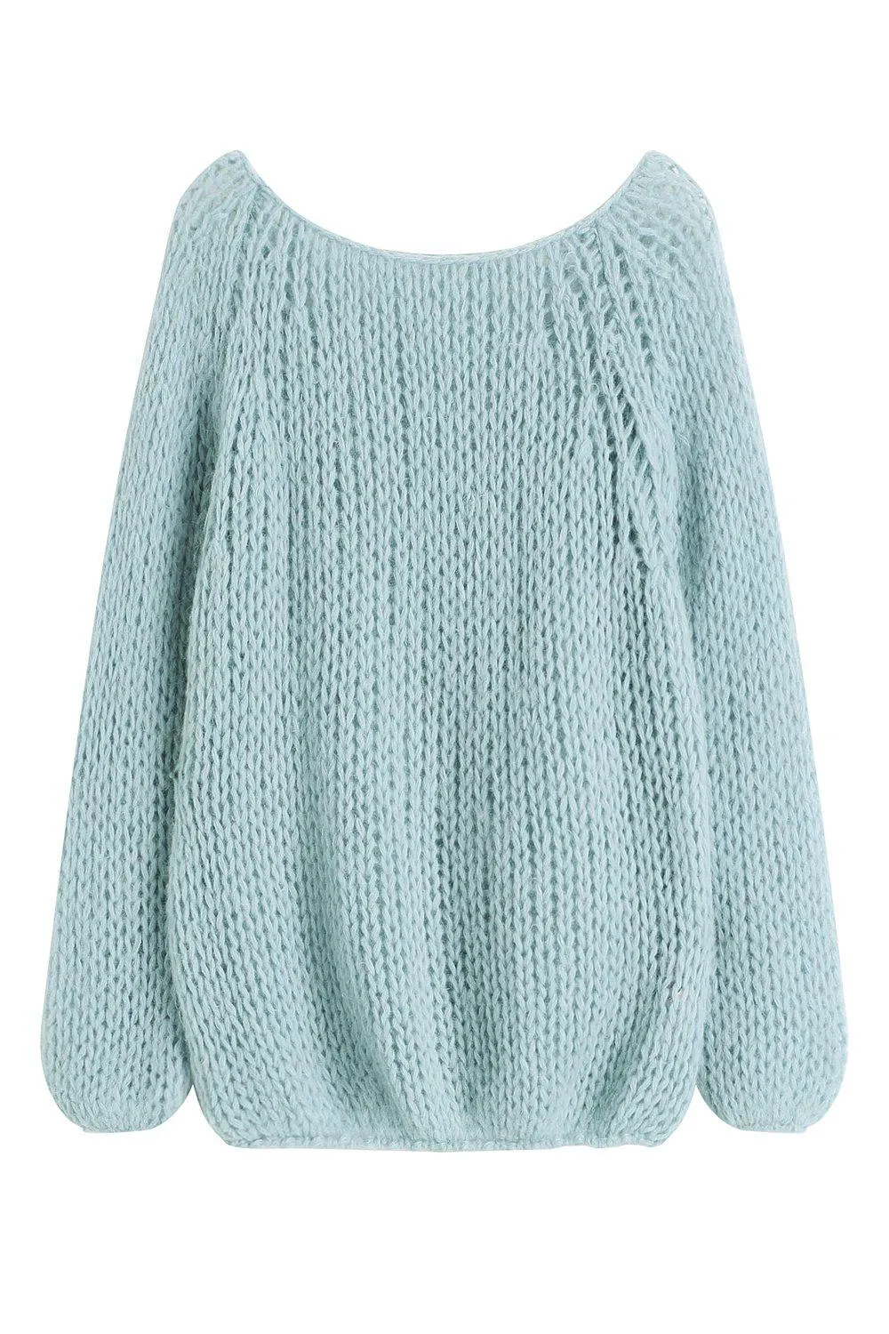 Stay Open Knit Mohair Sweater - Blue