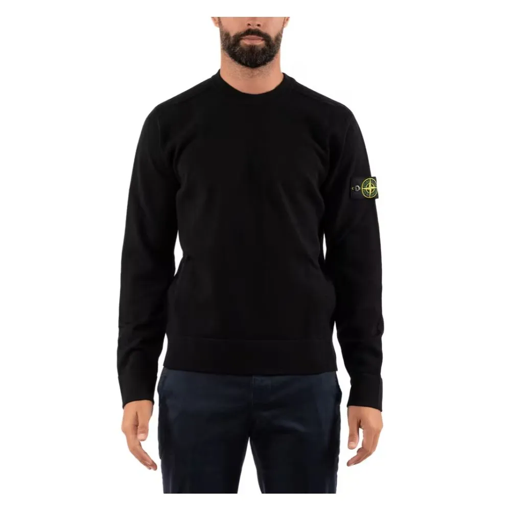 Stone Island Black Wool Sweater
