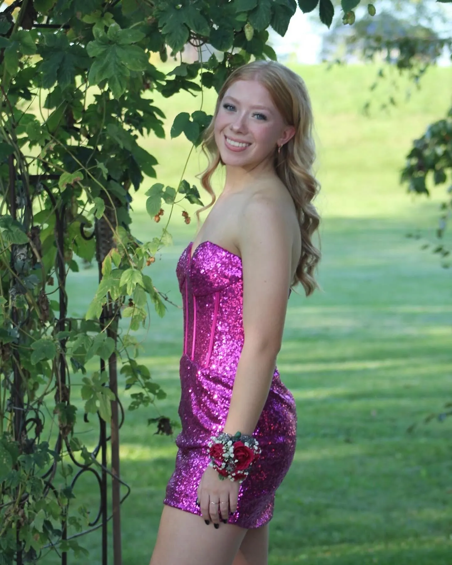 Strapless Royal Blue Sequin Fitted Mini Dress