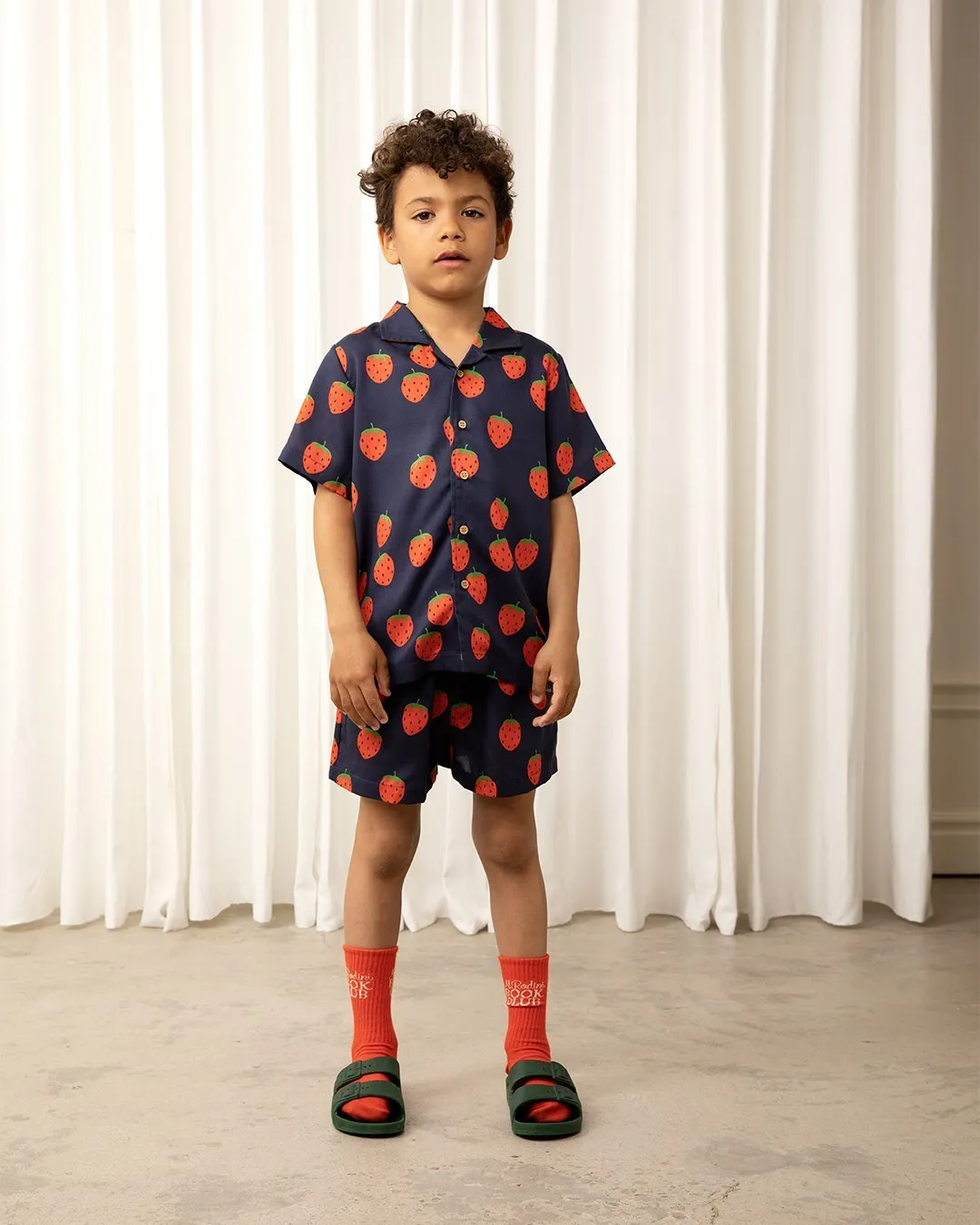 Strawberries Woven Shorts by Mini Rodini