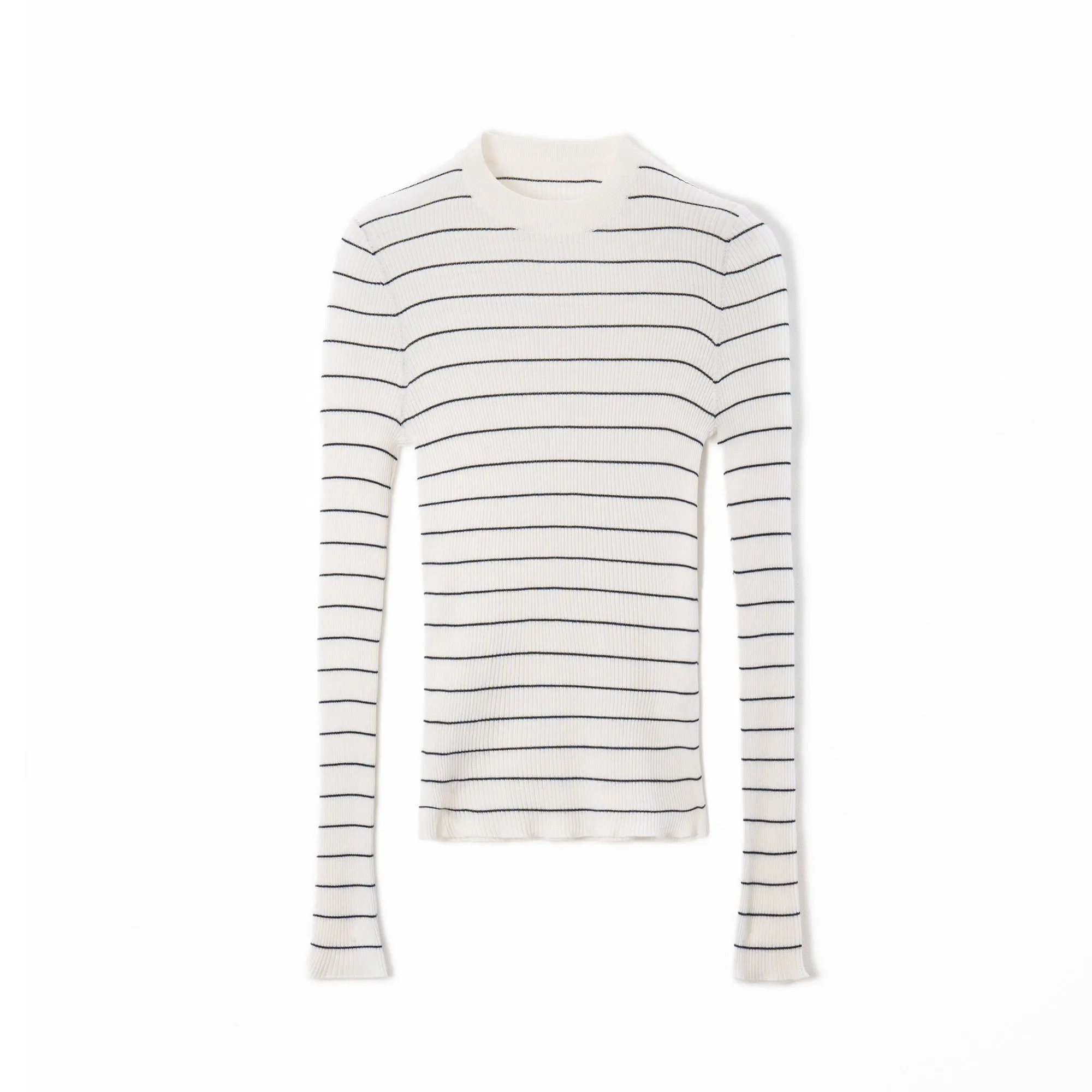 Striped Ribbed Knit Sweater