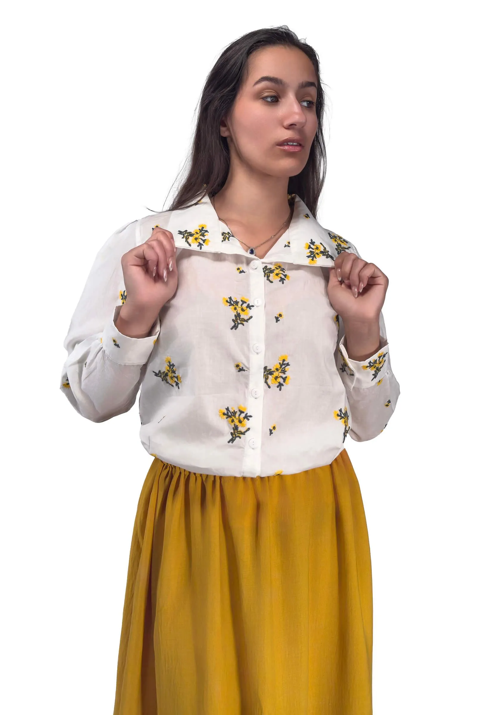 Sunlit Bloom Embroidered Blouse