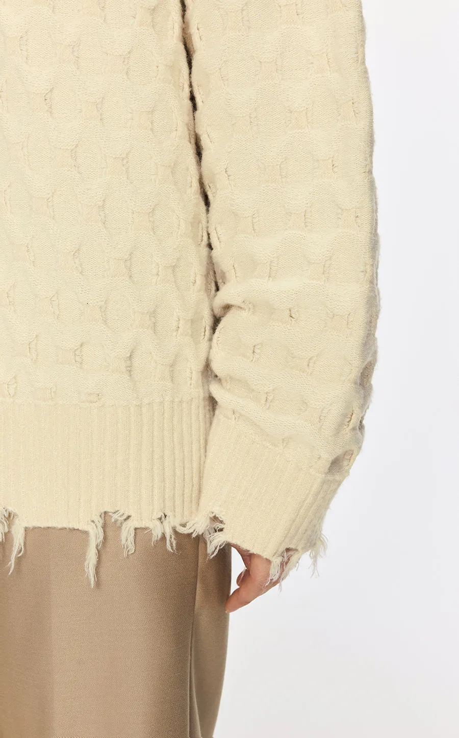 Sweater / JNBY Collarless Loose Mid-Length Cardigan