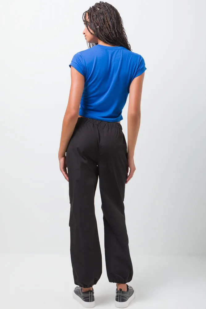 T-Shirt With Side Rouching Blue