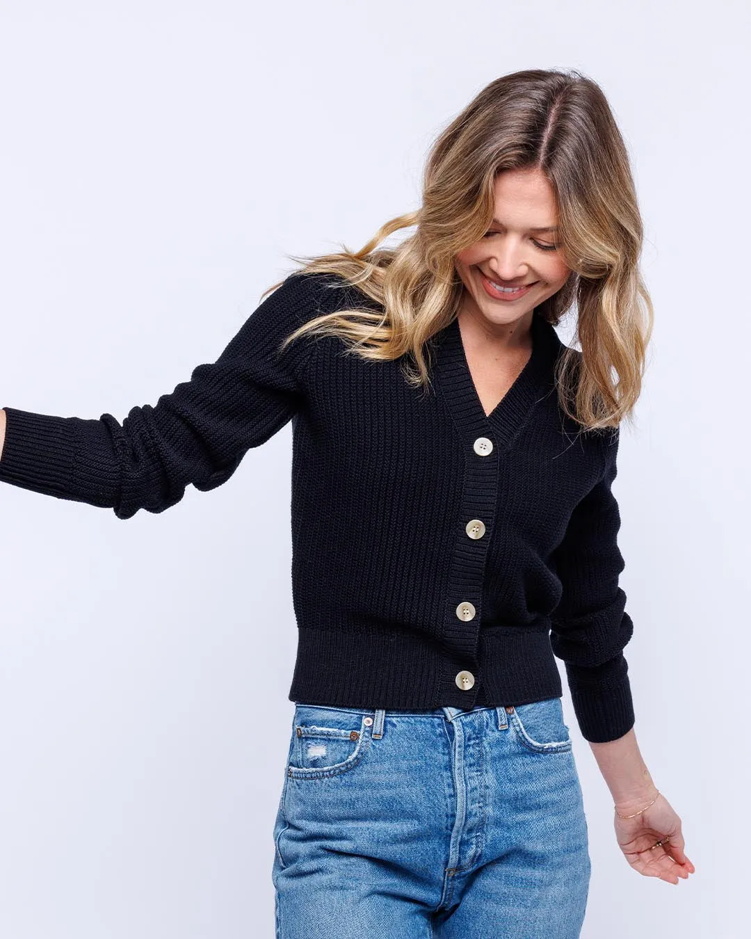 Textured Cropped Cardigan