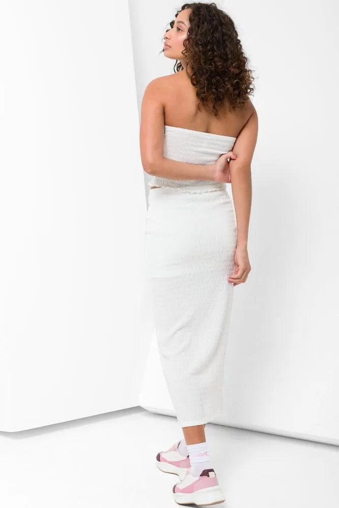 Textured Skirt White