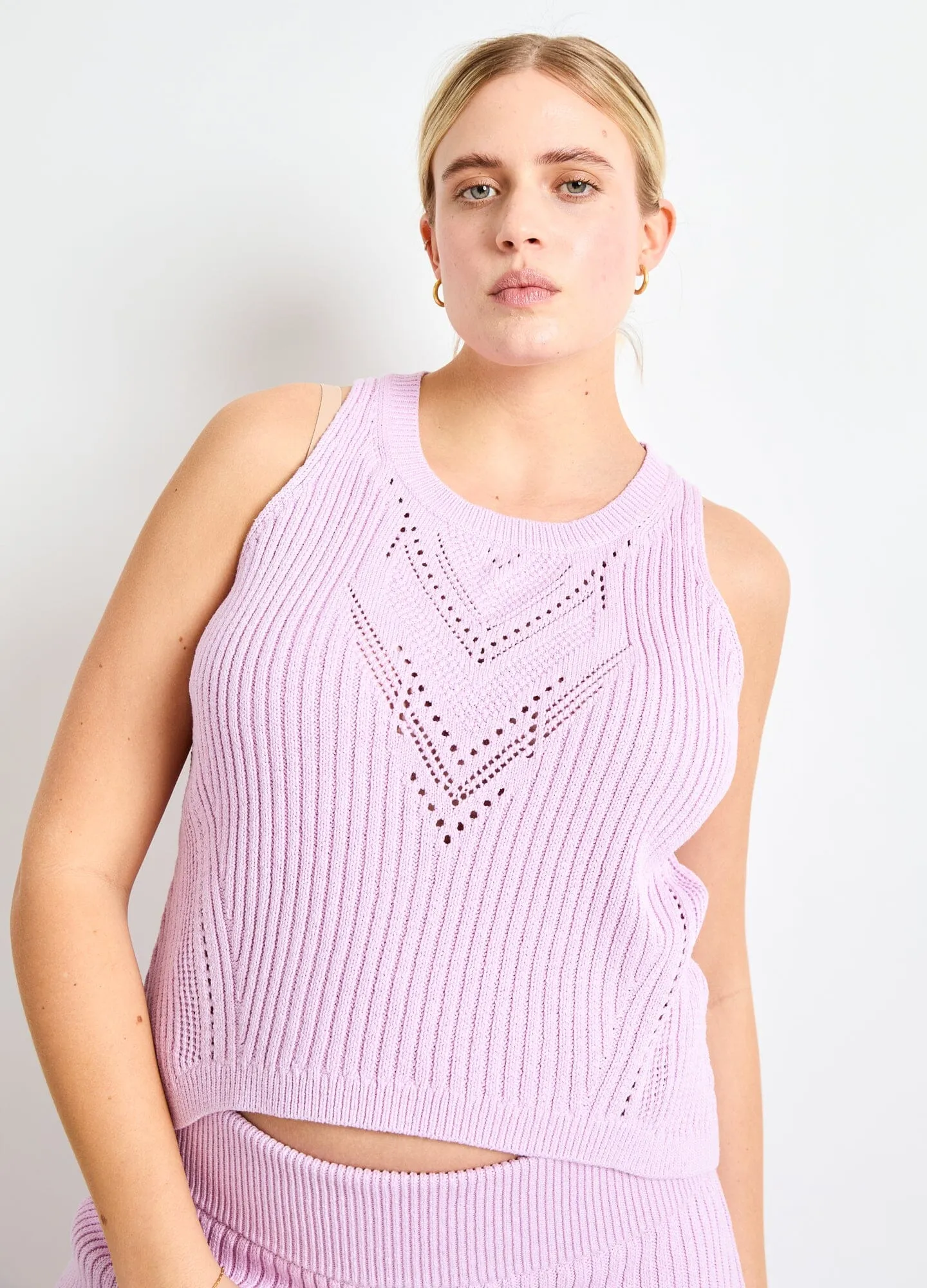 The Chloe Cotton Pointelle Tank