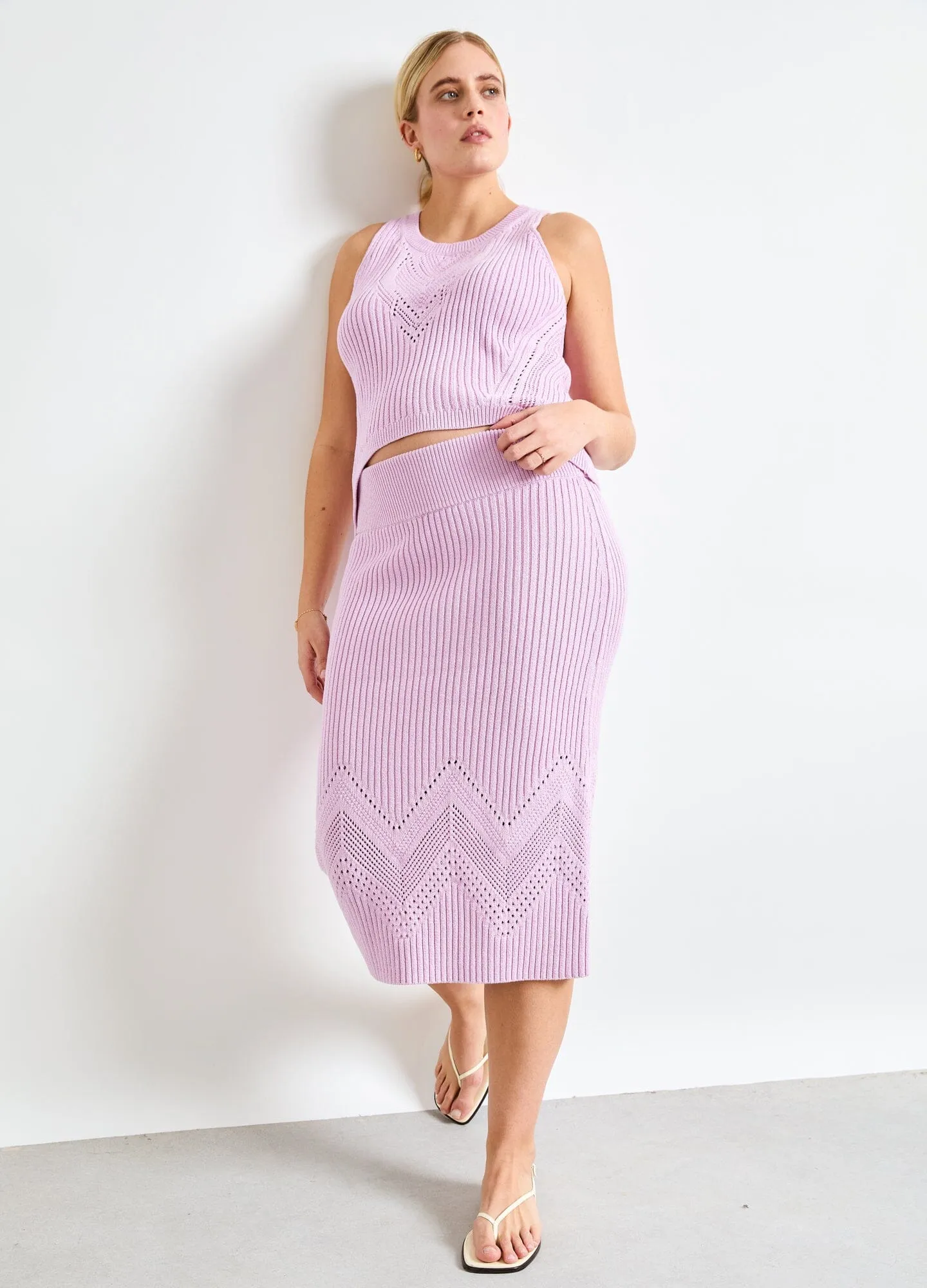 The Chloe Cotton Pointelle Tank