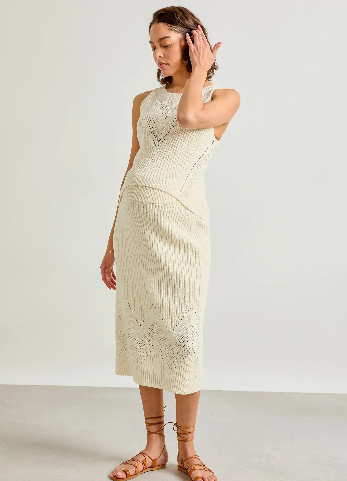 The Chloe Cotton Pointelle Tank