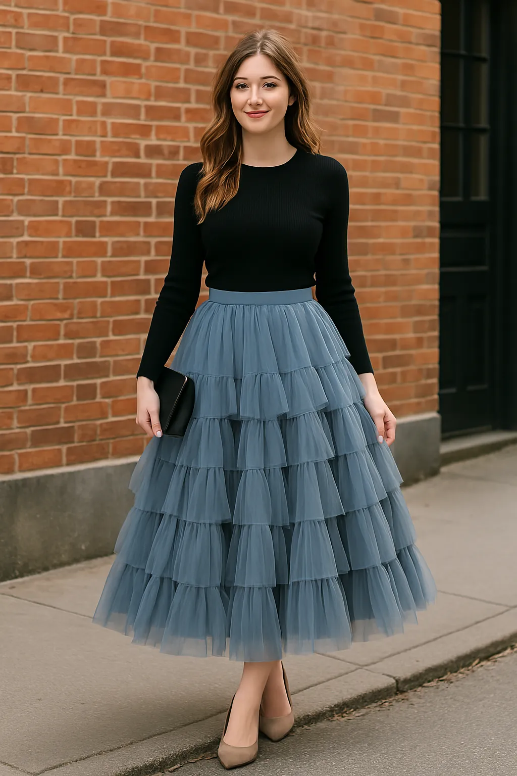 Tiered Princess Tulle Maxi Skirt in Soft Mesh