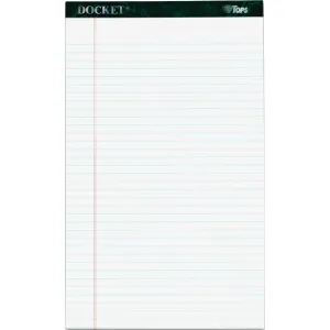 TOPS Docket Letr - Trim Legal Ruled White Legal Pads - Legal