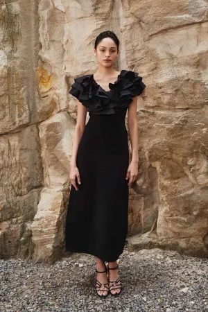 Transcendent Ruffle Midi Dress