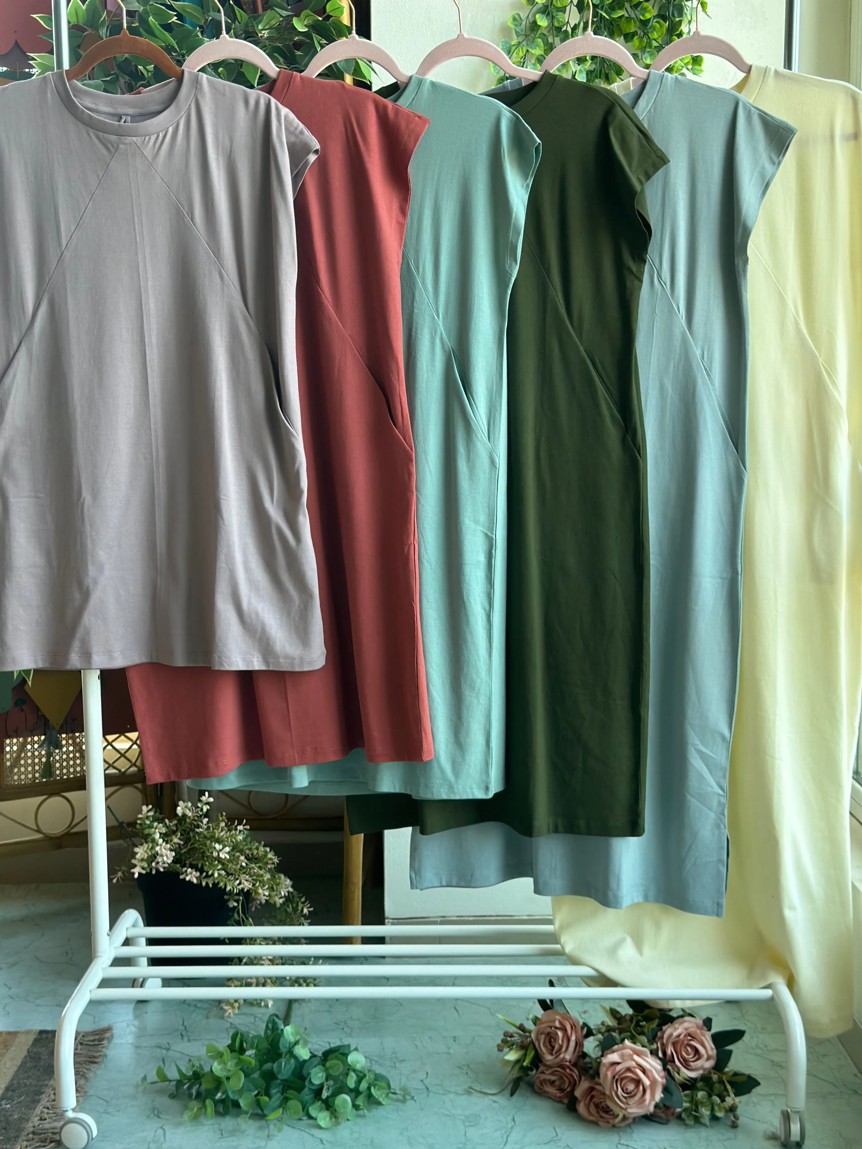 Tri-Cut Comfort Jersey Dress - Olive Green